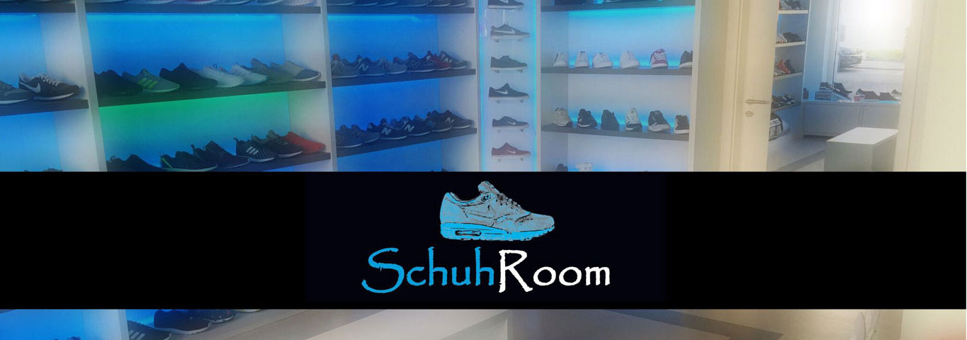 Schuhroom Innenansicht mit Logo